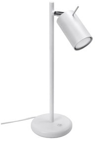Stolná lampa Ring, 1x biele kovové tienidlo