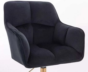 LuxuryForm DESIGN Kreslo AMALFI VELUR na čiernej podstave s kolieskami - čierne