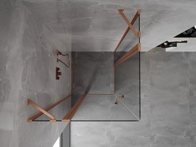 Mexen, Mexen Mist Duo výklopný sprchový kút 70 x 70 cm, transparentný, brúsená meď - 8A4-070-070-65-00