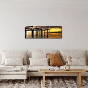 Obraz - Architektúra pri pobreží (s hodinami) (90x30 cm)