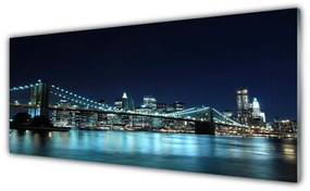 Obraz plexi Most mesto architektúra noc 125x50 cm