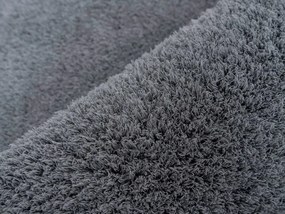 Okrúhly koberec Alpaka v tmavosivej farbe – mäkký polyester Rozmer: 90 cm