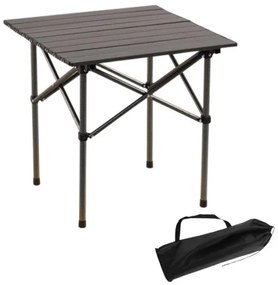 Skladací kempingový stôl s textilným obalom – 53 x 51 x 50 cm béžová