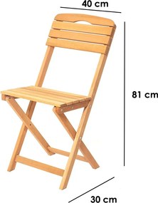 Skládací zahradní židle Leslie z masivu hnědá