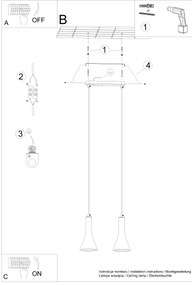 Sollux SL.1224 - Luster na lanku REA 2xE14/12W/230V betón