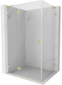 Mexen Lunar L, 1-krídlový sprchový kút, ľavý, 100 x 70 cm, 8mm číre sklo, zlatý matný profil, 834L-100-070-55-00-L