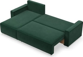 Rohová rozkladacia sedačka NOTO Poso 014 fľaškovo zelená