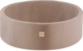 Suchý bazén pre deti zamatový 90 x 30 + 200 loptičiek - zlatá