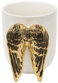 Biely keramický hrnček so zlatými krídlami Wings - 11*9*10 cm