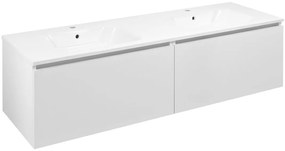 Sapho Sapho, LOREA skrinka s dvojumývadlom 161x46x51,5cm (80+80cm), biela matná, LE080-3131-01