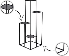 STOJAN NA KVETINÁČ KASKADA 110X40X40 CM ČIERNA