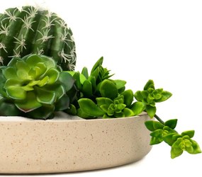 Dekoračná miska ORYVEN, sklolaminát, priemer 34 cm, béžová