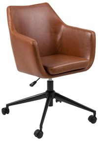XXXLutz OTOČNÁ STOLIČKA, kožený vzhľad, hnedá, čierna Carryhome - Kancelárske stoličky - 001749007216