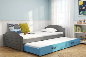 Posteľ s prístelkou LILI 200x90 Grafitová - Modrá