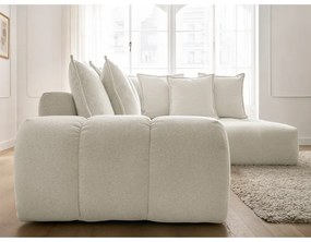 Biela ženilková rozkladacia/s úložným priestorom rohová pohovka (pravý roh/do L) Everest – Bobochic Paris