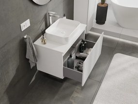 Mexen Rivel, kúpeľňová skrinka 80 cm, 1 zásuvka, drážkovaná, biela matná, 91A20-08047-1-BF01