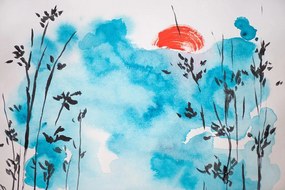 Samolepiaca tapeta maľba japonskej oblohy