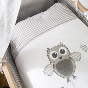 Kolíska z bukového dreva na kolieskach/s baldachýnom 40x90 cm v prírodnej farbe Adam and Owl – Roba