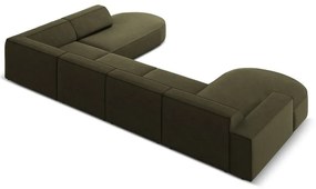 Zelená zamatová rohová pohovka (pravý roh) Jodie - Micadoni Home