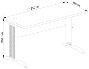 Volně stojící počítačový stůl BM-135 beton