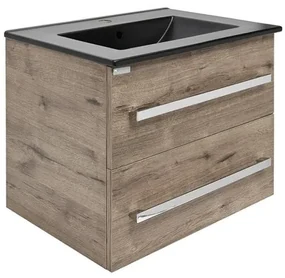 Kúpeľňová skrinka s umývadlom SAT Cube Way 60x53x46 cm dub wellington mat CUBE46602DWMODC