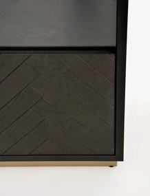 Vitrína Seville 100 cm z masívu čierna/zlatá