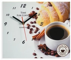 Dekorstudio Moderné hodiny do kuchyne Káva & Croissant