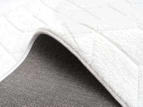 Biely obdĺžnikový koberec s 3D efektom králičej srsti Rabbit Rozmer: 80x150 cm