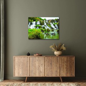 Obraz - vodopády so zeleňou (70x50 cm)