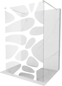 Mexen Kioto, sprchová zástena Walk-In 100 x 200 cm, 8mm číre sklo biely vzor, brúsená oceľ profil, 800-100-002-97-97