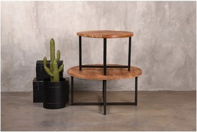 Čierny konferenčný stolík s doskou z mangového dreva LABEL51 Dex, ⌀ 80 cm