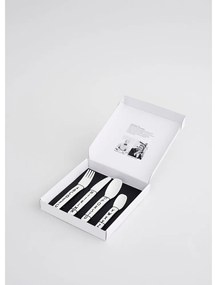 4-dielna súprava bielych detských príborov Design Letters