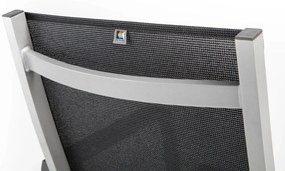 Basic+ Premium záhradná jedálenská stolička strieborná