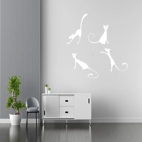 Veselá Stena Samolepka Nespútané mačičky Farba: bílá, Veľkosť: 100 x 107 cm