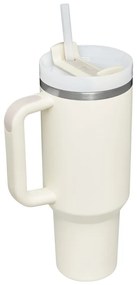 Krémovobiela termoska so slamkou z nehrdzavejúcej ocele 1,18 l Quencher H2.0 FlowState Tumbler Cream – Stanley