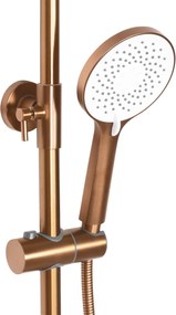 Rea Avalon, sprchová súprava s dažďovou hlavovou a ručnou hlavicou, medená matná, REA-P2418