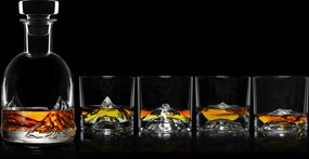 Karafa na whisky The Peaks s pohárikmi 5 dielov