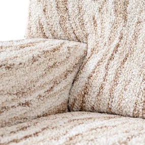 Bielastické poťahy OCEANO NOVÉ béžové kreslo ušiak (š. 60 - 110 cm)