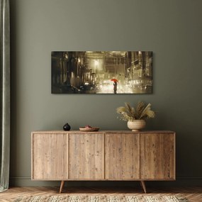 Obraz - Žena za daždivej noci (120x50 cm)