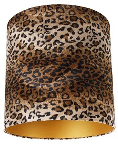 Zamatový tienidlo lampy leopardí vzor 40/40/40 zlatý interiér