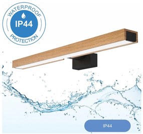 Brilagi-LED Kúpeľňové osvetlenie zrkadla WOODY MIRROR LED/12W/230V IP44 dub/čierna BG0878