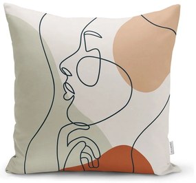 Obliečka na vankúš Minimalist Cushion Covers Pastel Drawing Face, 45 x 45 cm