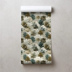 Tapeta akvarelové stromy v zemitých tónoch