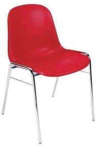 Plastová jedálenská stolička Manutan Expert Chrome, červená