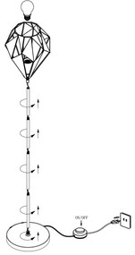 Eglo 49994 - Stojacia lampa CARLTON 1 1xE27/60W/230V