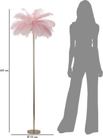 Stojacia lampa Palm 160 cm ružová/zlatá