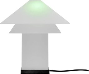 Biela LED stolová lampa so stmievačom s kovovým tienidlom (výška 33,5 cm) Sanaka – Blomus