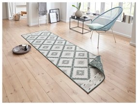Zeleno-krémový vonkajší koberec NORTHRUGS Malibu, 250 x 80 cm