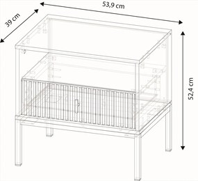 Noční stolek Maggiore 53,9 cm zelený/černý/zlatý