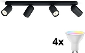 Philips - LED RGBW Stmievateľné bodové svietidlo 4xGU10/4,9W/230V 2700-6500K čierne